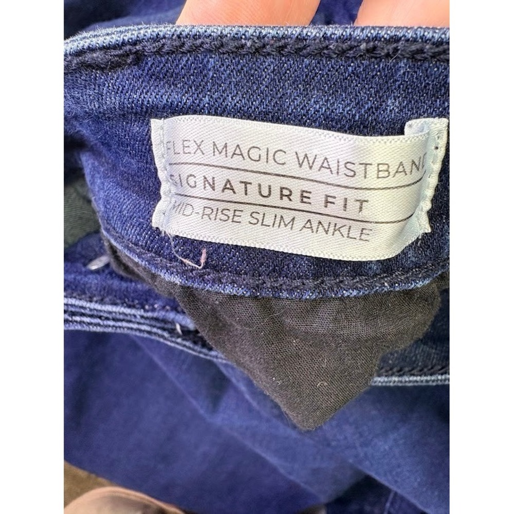 Lane Bryant Slim Ankle Jeans Womens Plus 28 Blue Dark Wash Flex Magic Waistband - Picture 5 of 7